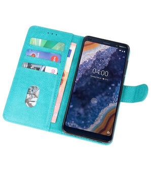 Bookstyle Wallet Cases Hoesje voor Nokia 9 PureView Groen