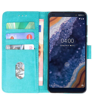 Bookstyle Wallet Cases Hoesje voor Nokia 9 PureView Groen