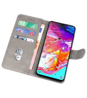 Bookstyle Wallet Cases Hoesje voor Samsung Galaxy A70 / A70s Grijs