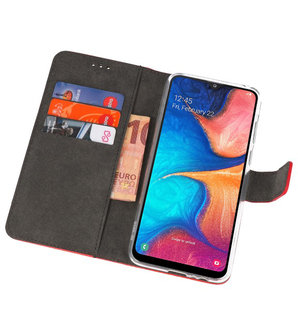 Wallet Cases Hoesje voor Samsung Galaxy A20 Rood