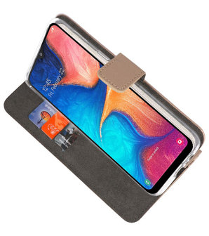 Wallet Cases Hoesje voor Samsung Galaxy A20 Goud