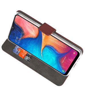 Wallet Cases Hoesje voor Samsung Galaxy A20 Bruin