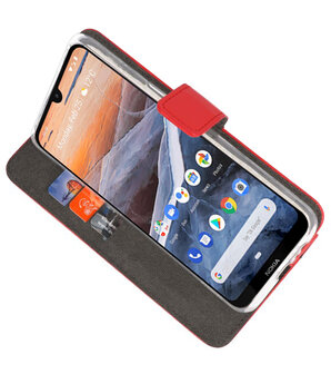 Wallet Cases Hoesje voor Nokia 3.2 Rood