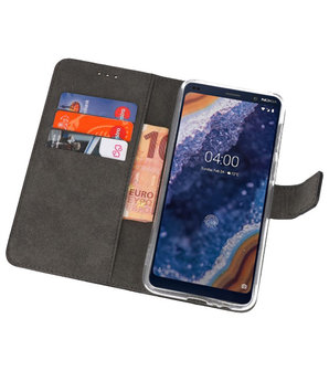 Wallet Cases Hoesje voor Nokia 9 PureView Zwart