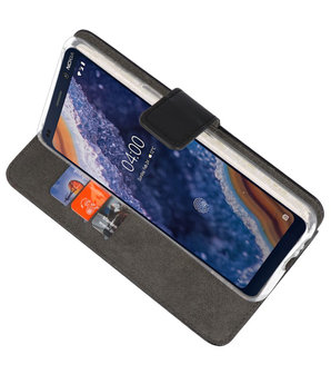 Wallet Cases Hoesje voor Nokia 9 PureView Zwart