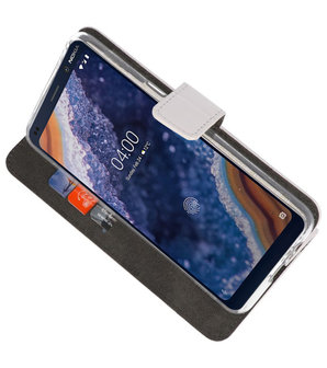 Wallet Cases Hoesje voor Nokia 9 PureView Wit