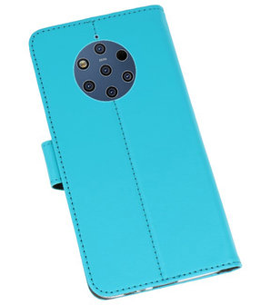 Wallet Cases Hoesje voor Nokia 9 PureView Blauw