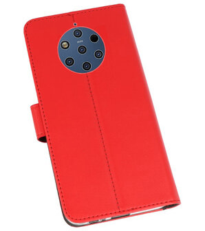 Wallet Cases Hoesje voor Nokia 9 PureView Rood