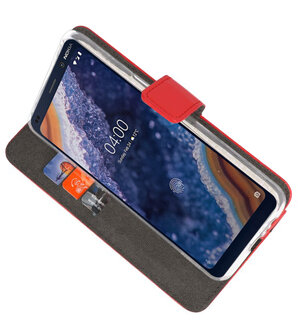 Wallet Cases Hoesje voor Nokia 9 PureView Rood