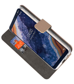 Wallet Cases Hoesje voor Nokia 9 PureView Goud