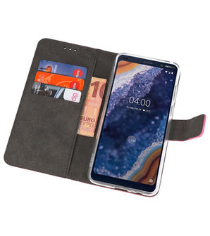 Wallet Cases Hoesje voor Nokia 9 PureView Roze