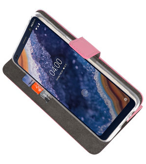Wallet Cases Hoesje voor Nokia 9 PureView Roze