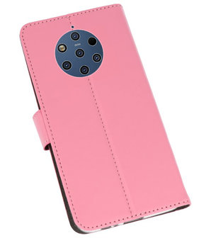 Wallet Cases Hoesje voor Nokia 9 PureView Roze