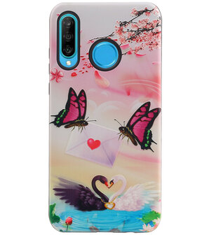 Vlinder Design Hardcase Backcover voor Huawei P30 Lite / Nova 4E