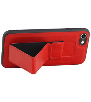 Grip Stand Hardcase Backcover voor iPhone SE 2020 / 8 / 7 Rood