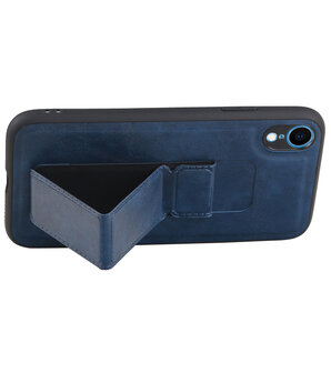 Grip Stand Hardcase Backcover voor iPhone XR Blauw