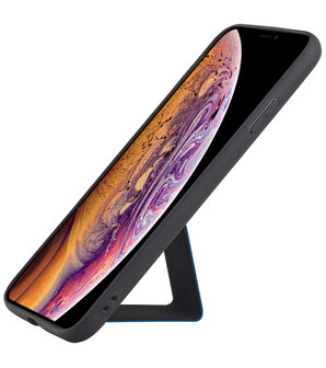 Grip Stand Hardcase Backcover voor iPhone XS Max Blauw