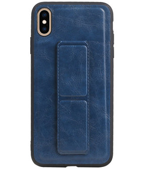 Grip Stand Hardcase Backcover voor iPhone XS Max Blauw