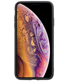 Grip Stand Hardcase Backcover voor iPhone XS Max Bruin