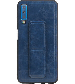 Grip Stand Hardcase Backcover voor Samsung Galaxy A7 (2018) Blauw