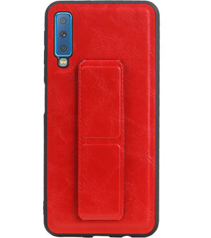 Grip Stand Hardcase Backcover voor Samsung Galaxy A7 (2018) Rood