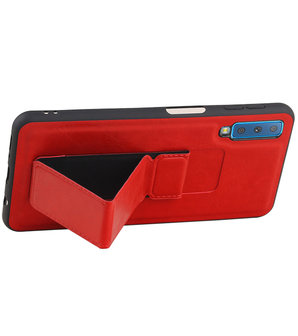 Grip Stand Hardcase Backcover voor Samsung Galaxy A7 (2018) Rood