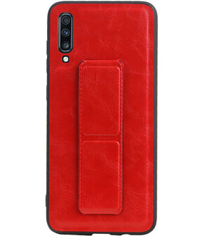 Grip Stand Hardcase Backcover voor Samsung Galaxy A70 Rood