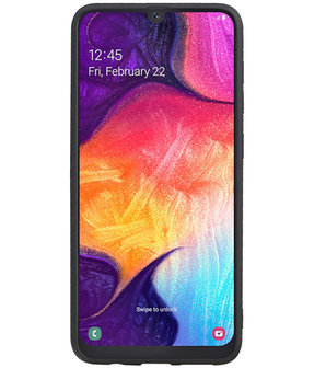 Grip Stand Hardcase Backcover voor Samsung Galaxy A50 Zwart