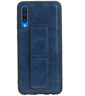 Grip Stand Hardcase Backcover voor Samsung Galaxy A50 Blauw