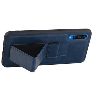 Grip Stand Hardcase Backcover voor Samsung Galaxy A50 Blauw