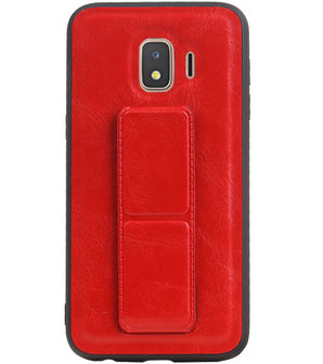 Grip Stand Hardcase Backcover voor Samsung Galaxy J2 Core Rood