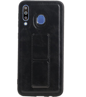 Grip Stand Hardcase Backcover voor Samsung Galaxy M30 Zwart