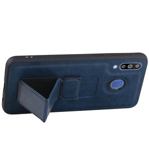 Grip Stand Hardcase Backcover voor Samsung Galaxy M30 Blauw