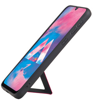 Grip Stand Hardcase Backcover voor Samsung Galaxy M30 Rood