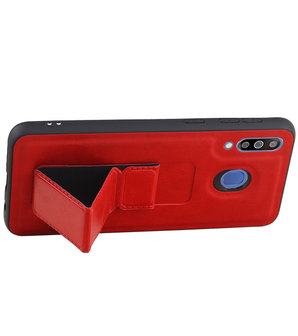 Grip Stand Hardcase Backcover voor Samsung Galaxy M30 Rood