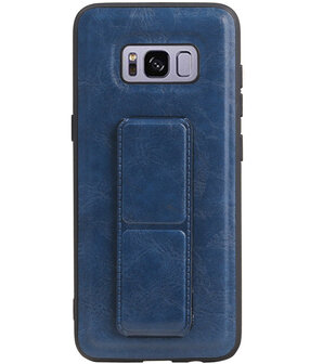 Grip Stand Hardcase Backcover voor Samsung Galaxy S8 Blauw