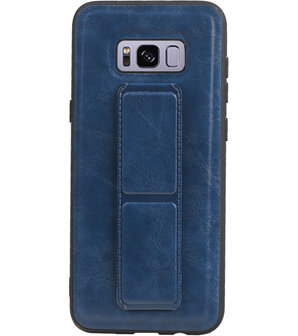 Grip Stand Hardcase Backcover voor Samsung Galaxy S8 Plus Blauw