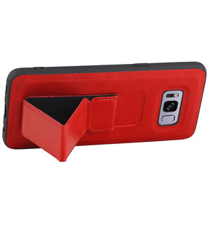 Grip Stand Hardcase Backcover voor Samsung Galaxy S8 Plus Rood