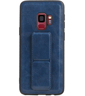 Grip Stand Hardcase Backcover voor Samsung Galaxy S9 Blauw