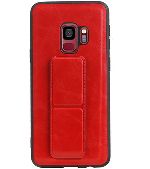 Grip Stand Hardcase Backcover voor Samsung Galaxy S9 Rood