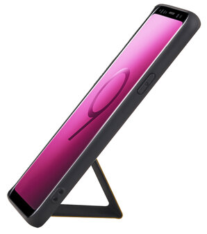 Grip Stand Hardcase Backcover voor Samsung Galaxy S9 Bruin