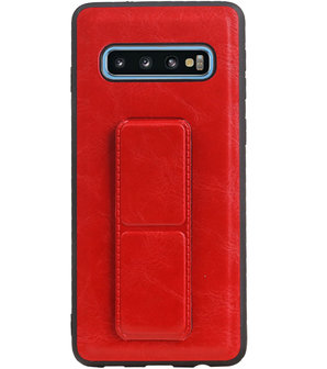 Grip Stand Hardcase Backcover voor Samsung Galaxy S10 Rood