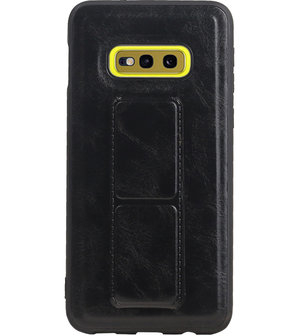 Grip Stand Hardcase Backcover voor Samsung Galaxy S10E Zwart