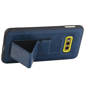 Grip Stand Hardcase Backcover voor Samsung Galaxy S10E Blauw