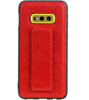 Grip Stand Hardcase Backcover voor Samsung Galaxy S10E Rood