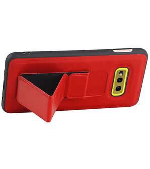 Grip Stand Hardcase Backcover voor Samsung Galaxy S10E Rood