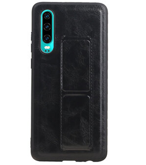 Grip Stand Hardcase Backcover voor Huawei P30 Zwart