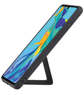 Grip Stand Hardcase Backcover voor Huawei P30 Zwart