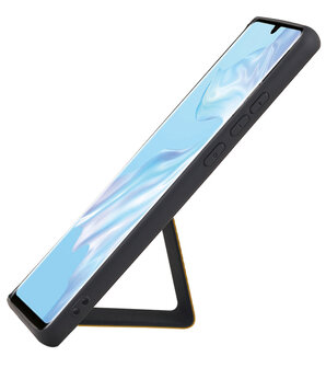 Grip Stand Hardcase Backcover voor Huawei P30 Pro Bruin