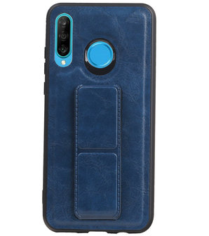 Grip Stand Hardcase Backcover voor Huawei P30 Lite / Nova 4E Blauw